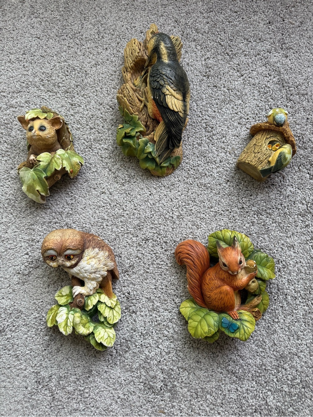 VTG Set of 5 Bossons England Chalkware Animals 1960s Wall Art